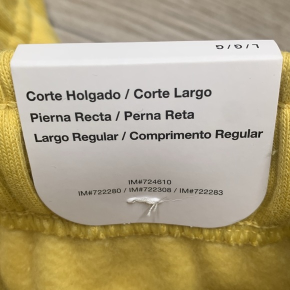 Nike Solo Swoosh Men’s Yellow Pants Loose Fit Straight Leg Reg Length Size L - Picture 8 of 14